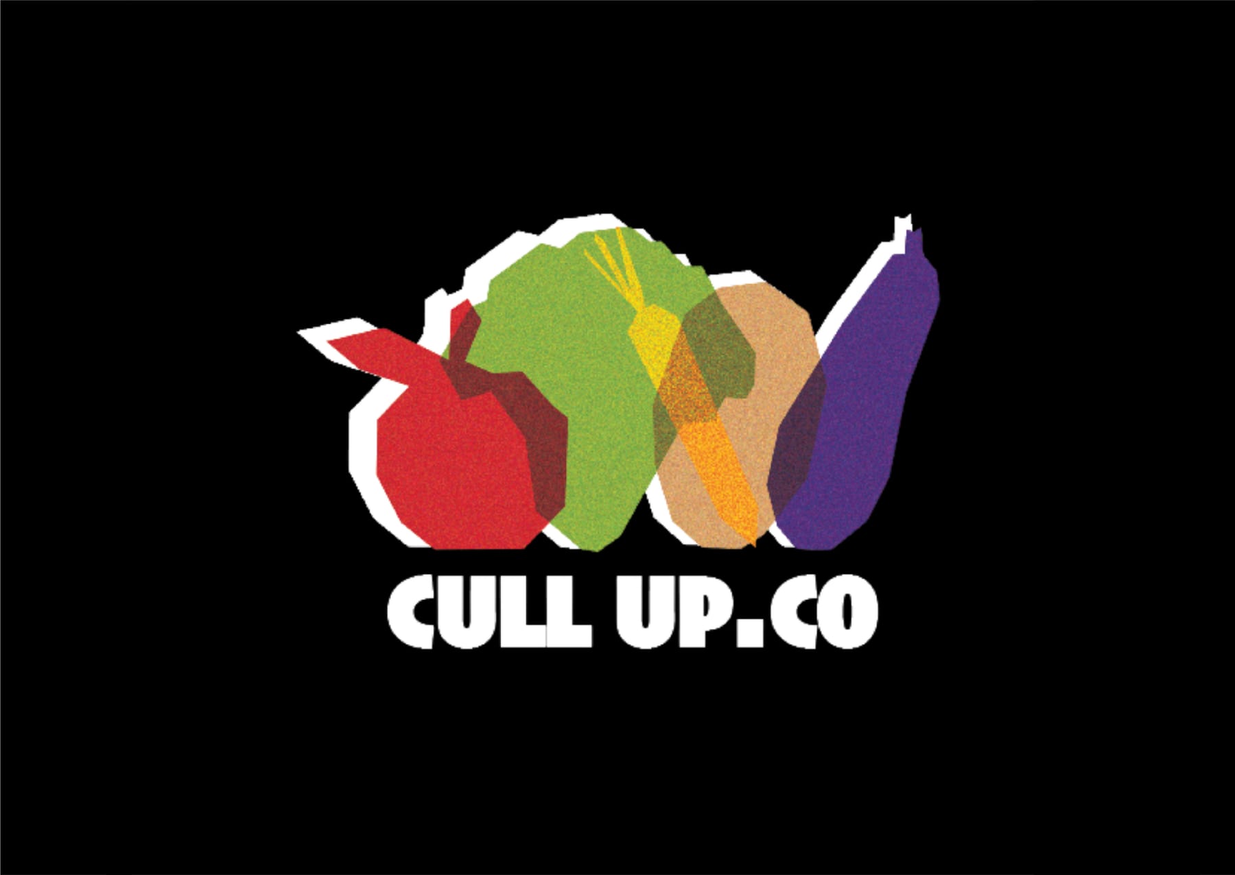 CULL UP.CO logo — an apple, cabbage, carrot, potato and eggplant above the wordmark — on black